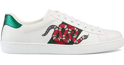 gucci ace sneakers mens snake|gucci ace embroidered snake sneakers.